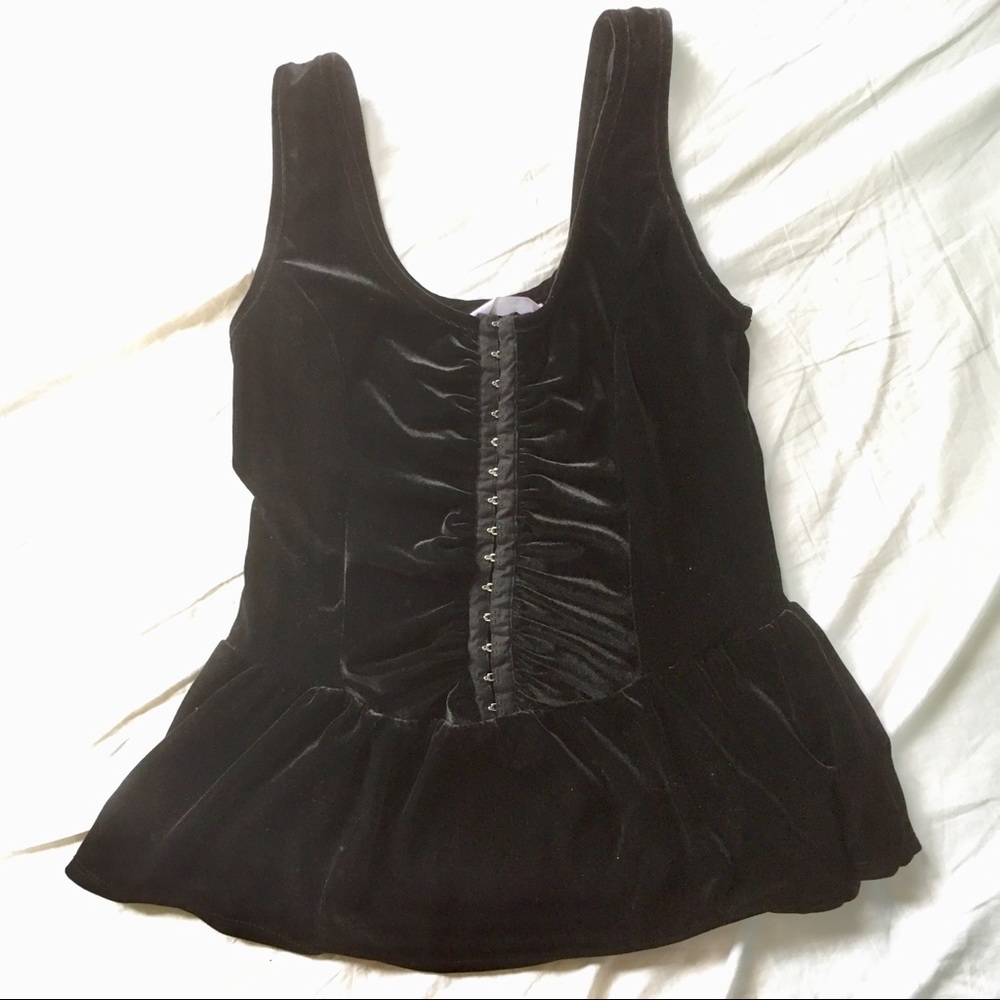 Velvet Peplum Top